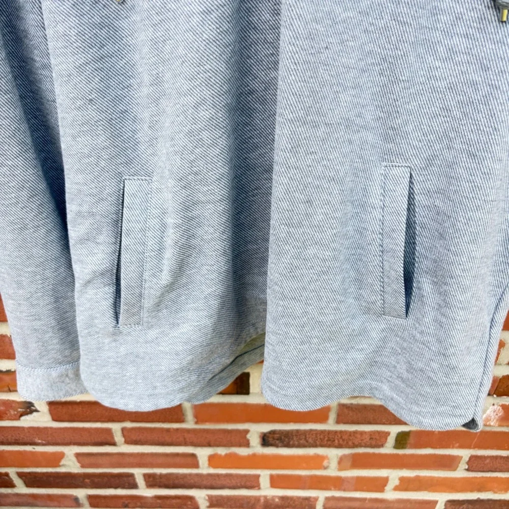Express Mens‎ Quarter Zip Hoodie Grey Textured Pullover Sweater Large